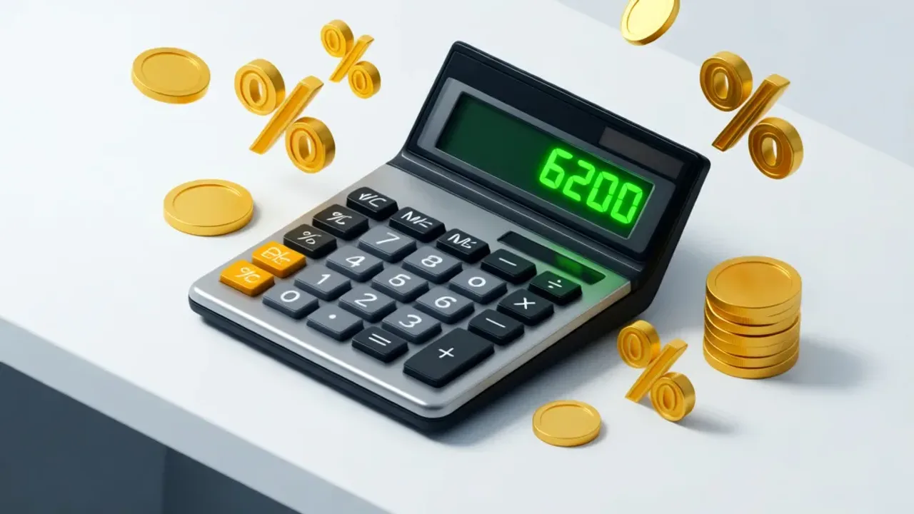 6200 netto ile to brutto? Praktyczny przewodnik zarobków w 2026 roku Kalkulator finansowy obliczający 6200 netto ile to brutto na biurku z monetami.