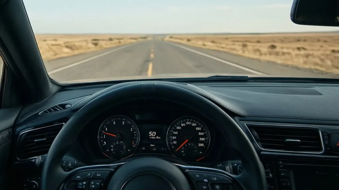 Droga hamowania przy 50 km/h: od czego zależy i jak hamować? Zbliżenie na koło i układ hamulcowy nowoczesnego samochodu na asfalcie, ilustrujące parametry, jakie ma droga hamowania przy 50 km/h.