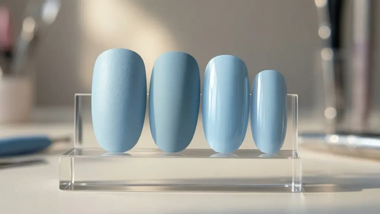 Paznokcie baby blue: najgorętszy trend na wiosnę 2025 i elegancki manicure
